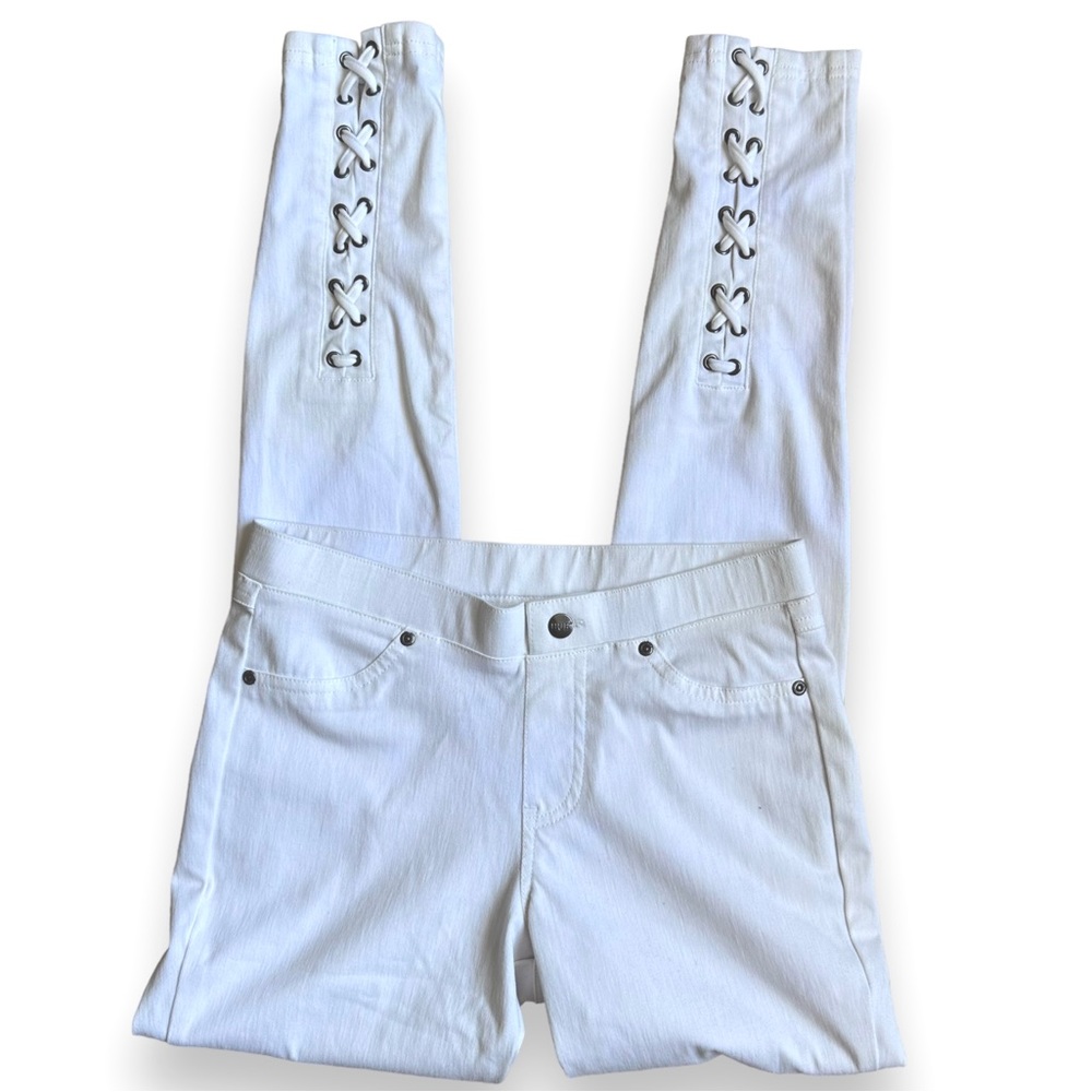 HUE Lace-up Super Smooth Denim Leggings
